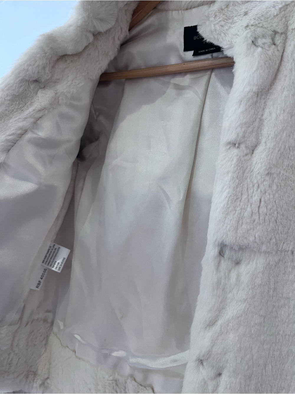 BCBGMaxAzria white rabbit fur Jacket coat - Picture 6 of 6